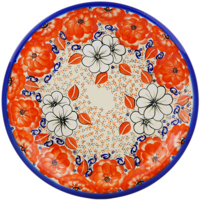 Polish Pottery Plate 14&quot; Poppy Passion
