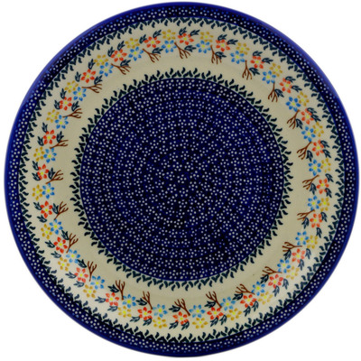 Polish Pottery Plate 14&quot; Spring Flower Ring