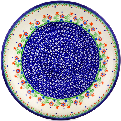 Polish Pottery Plate 14&quot; Spring Flowers