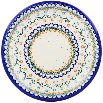 Polish Pottery Plate 14&quot; Sunflower Dance