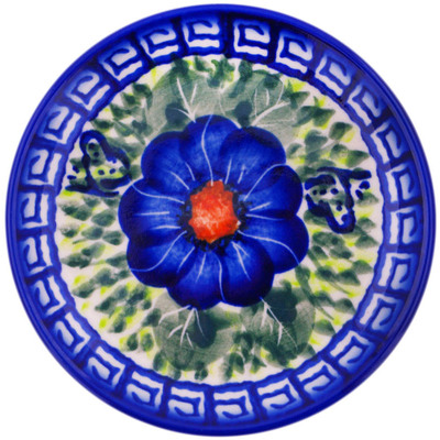 Polish Pottery Plate 4&quot; Brilliant Butterfly Popp UNIKAT