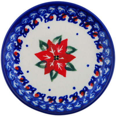 Polish Pottery Plate 4&quot; Cardinal&#039;s Home UNIKAT