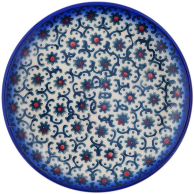 Polish Pottery Plate 4&quot; Field Of Black Daisies