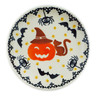 Polish Pottery Plate 4&quot; Halloween Spooky Pumpkin