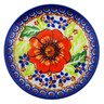 Polish Pottery Plate 4&quot; Orange Zinnia