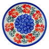 Polish Pottery Plate 4&quot; Red Cornflower