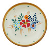 Polish Pottery Plate 4&quot; Rustic Field Flowers Red