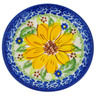 Polish Pottery Plate 4&quot; Sunflower Yellow Petal Bliss UNIKAT