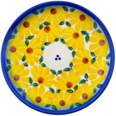 Polish Pottery Plate 4&quot; Sunset Bloom Fiesta