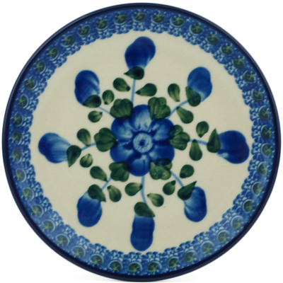 Polish Pottery Plate 5&quot; Blue Poppies