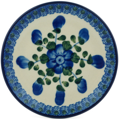 Polish Pottery Plate 5" Blue Poppies