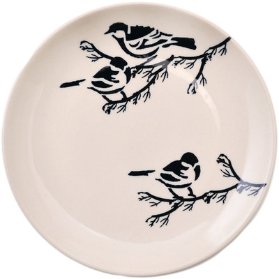 Polish Pottery Plate 6&quot; Birds At Night