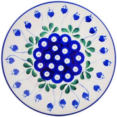 Polish Pottery Plate 6&quot; Bleeding Heart Peacock