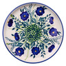 Polish Pottery Plate 6&quot; Blue Fields UNIKAT