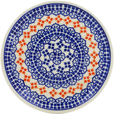 Polish Pottery Plate 6&quot; Blue Heart