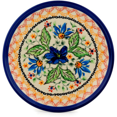 Polish Pottery Plate 6&quot; Butterfly Meadow UNIKAT