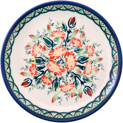 Polish Pottery Plate 6&quot; Candid Carnation UNIKAT