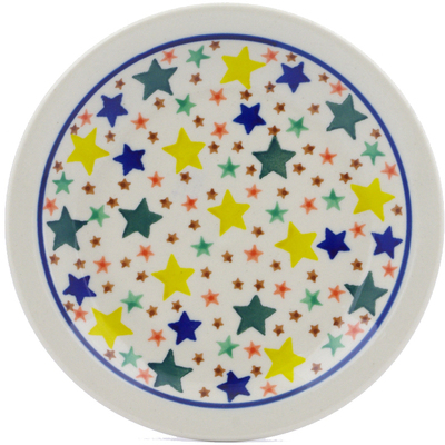 Polish Pottery Plate 6&quot; Confetti Stars