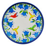 Polish Pottery Plate 6&quot; Delicate Hummingbird UNIKAT