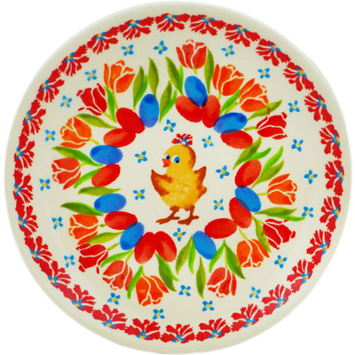 Polish Pottery Plate 6&quot; Easter In The Tulips