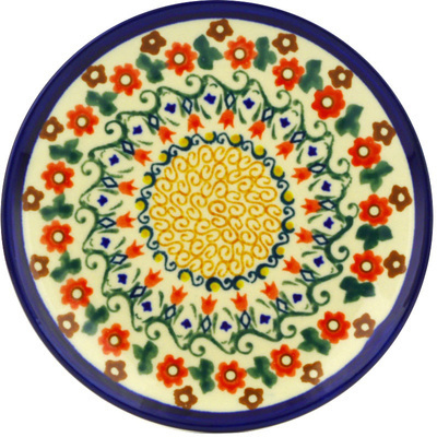 Polish Pottery Plate 6&quot; Floral Waltz UNIKAT