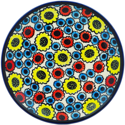 Polish Pottery Plate 6&quot; Flower Freedom