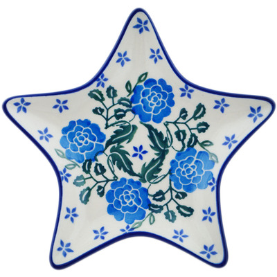 Polish Pottery Plate 6&quot; Flowers In The Snowfall