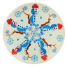 Polish Pottery Plate 6&quot; Frosty Snowman