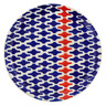 Polish Pottery Plate 6&quot; Geometric Red