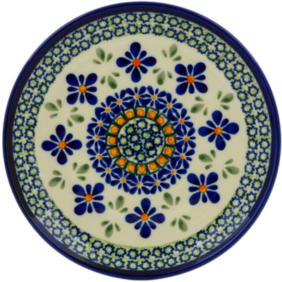 Polish Pottery Plate 6&quot; Gingham Flowers