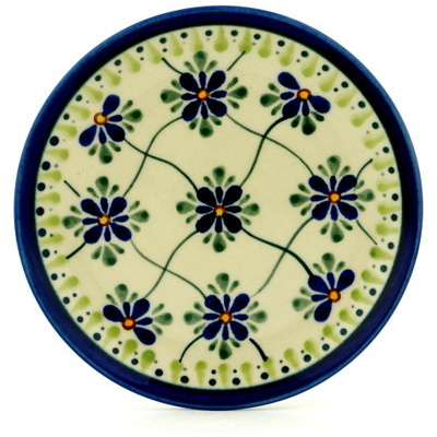 Polish Pottery Plate 6&quot; Gingham Trellis