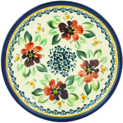 Polish Pottery Plate 6&quot; Nightingale Flower