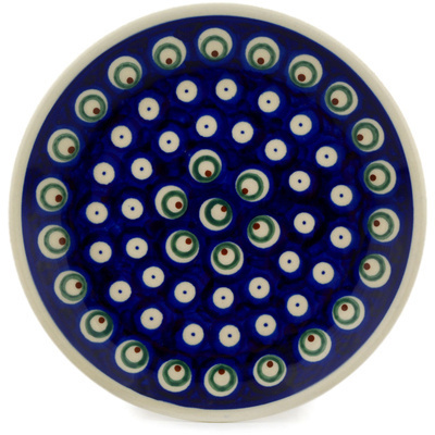 Polish Pottery Plate 6&quot; Peacock Eyes