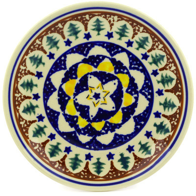 Polish Pottery Plate 6&quot; Pine Boughs