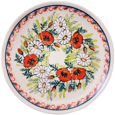Polish Pottery Plate 6&quot; Poppy-go-round UNIKAT
