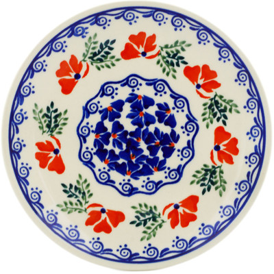 Polish Pottery Plate 6&quot; Rain Of Field Poppies