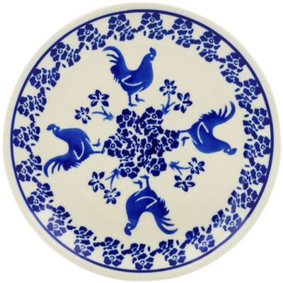 Polish Pottery Plate 6&quot; Rooster At Night