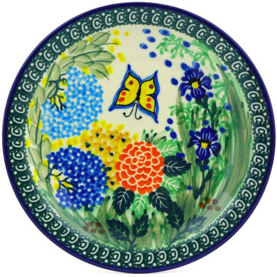 Polish Pottery Plate 6&quot; Spring Garden UNIKAT