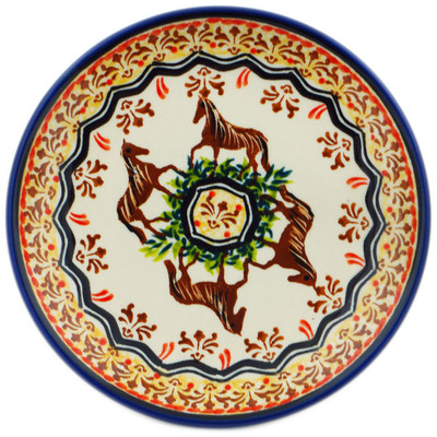 Polish Pottery Plate 6&quot; Stallion Pals
