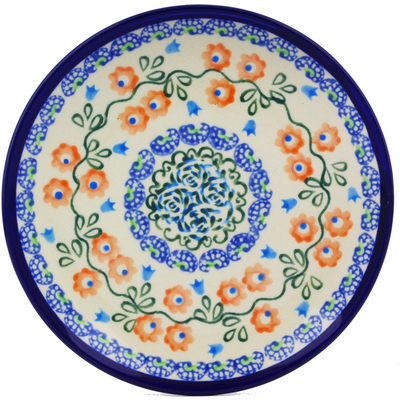 Polish Pottery Plate 6&quot; Tulip Vines