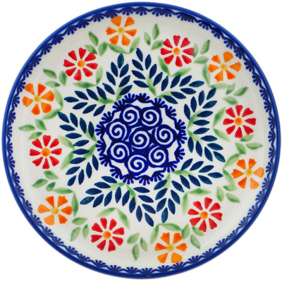 Polish Pottery Plate 6&quot; Wave Of Flowers