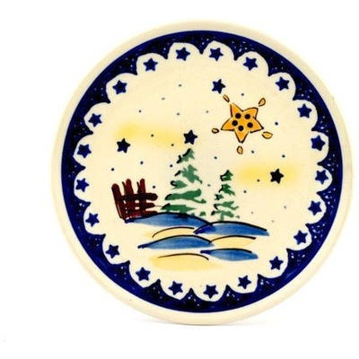 Polish Pottery Plate 6&quot; Winter Wonderland