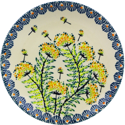 Polish Pottery Plate 6&quot; Yellow Dandelions