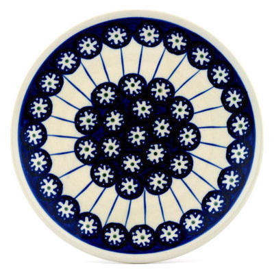 Polish Pottery Plate 7&quot; Aster Peacock Blossom