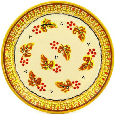 Polish Pottery Plate 7&quot; Autumn Leaves
