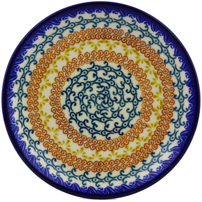 Polish Pottery Plate 7&quot; Autumn Swirls
