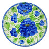 Polish Pottery Plate 7&quot; Azure Hydrangea UNIKAT