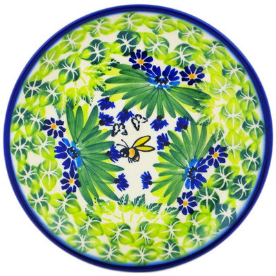 Polish Pottery Plate 7&quot; Bees A&#039;buzz UNIKAT