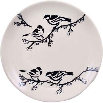 Polish Pottery Plate 7&quot; Birds At Night