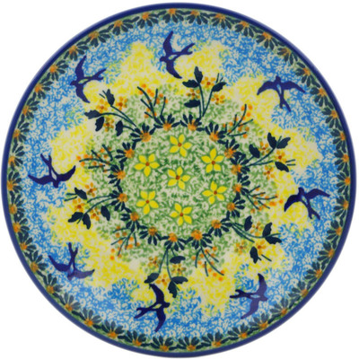 Polish Pottery Plate 7&quot; Birds In The Sunset UNIKAT